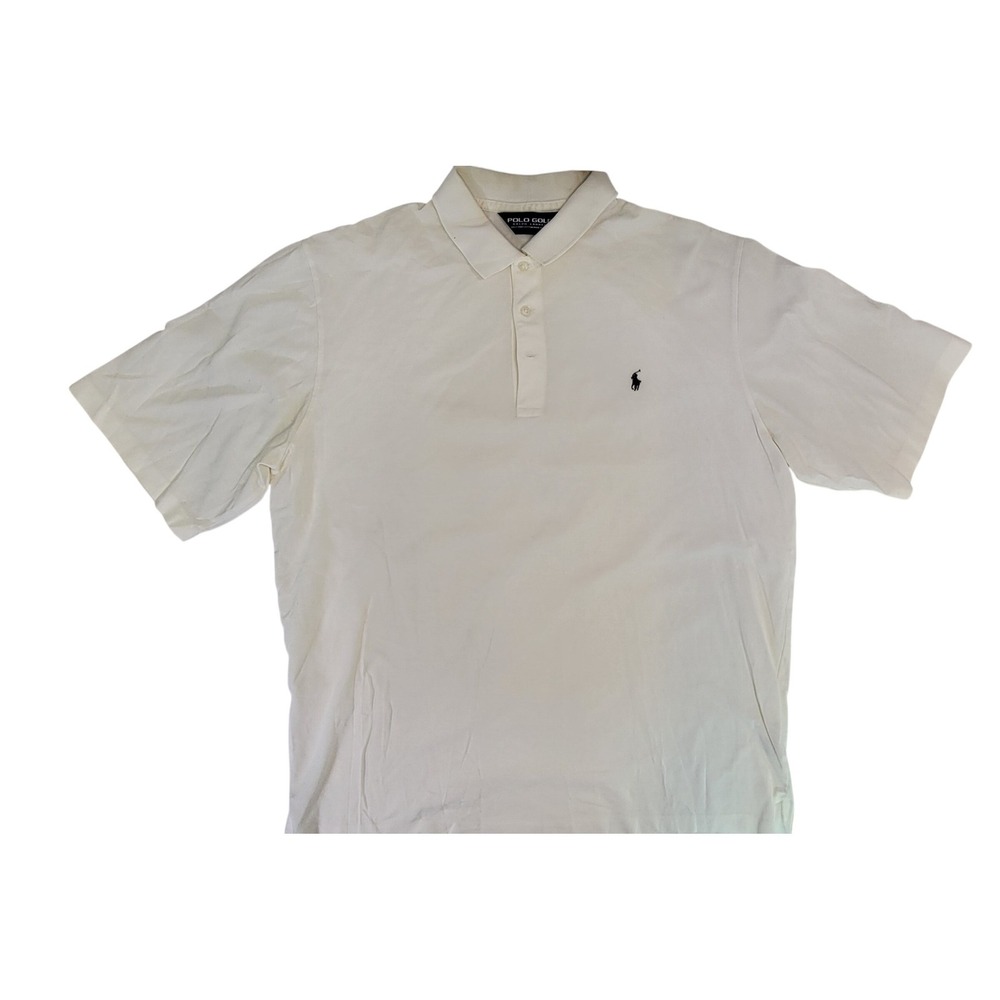 Ralph‎ Lauren Polo Golf Mens White Short Sleeve Polo Shirt XL Embroidered Pony
